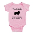 thumbnail image 1 of Warning: Protected by A Rough Collie Dog Funny Baby Rompers Baby Clothes (Pink,3-6 Months), 1 of 5