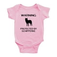thumbnail image 1 of Warning: Protected by A Schipperke Dog Funny Baby Romperss Newborn Clothes (Pink,18-24 Months), 1 of 5
