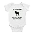 thumbnail image 1 of Warning: Protected by A Schipperke Dog Funny Baby Romperss Newborn Clothes (White,3-6 Months), 1 of 5