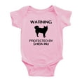 thumbnail image 1 of Warning: Protected by A Shiba Inu Dog Funny Baby Rompers Bodysuit (Pink,3-6 Months), 1 of 5
