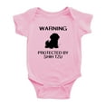thumbnail image 1 of Warning: Protected by A Shih Tzu Dog Funny Baby Rompers Bodysuit (Pink,18-24 Months), 1 of 5