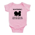 thumbnail image 1 of Warning: Protected by A Tibetan Mastiff Dog Funny Baby Rompers Baby Clothes (Pink,0-3 Months), 1 of 5