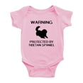 thumbnail image 1 of Warning: Protected by A Tibetan Spaniel Dog Funny Baby Romper Creeper (Pink,18-24 Months), 1 of 5