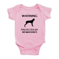 thumbnail image 1 of Warning: Protected by A Weimaraner Dog Funny Baby Romperss Newborn Clothes (Pink,12-18 Months), 1 of 5