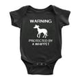 thumbnail image 1 of Warning: Protected by A Whippet Dog Funny Baby Rompers Infant Clothes (Black,18-24 Months), 1 of 5
