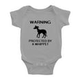 thumbnail image 1 of Warning: Protected by A Whippet Dog Funny Baby Rompers Infant Clothes (Gray,12-18 Months), 1 of 5