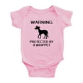 thumbnail image 1 of Warning: Protected by A Whippet Dog Funny Baby Rompers Infant Clothes (Pink,12-18 Months), 1 of 5