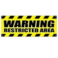 thumbnail image 1 of Warning Restricted Area 13 oz Vinyl Banner With Metal Grommets, 1 of 5