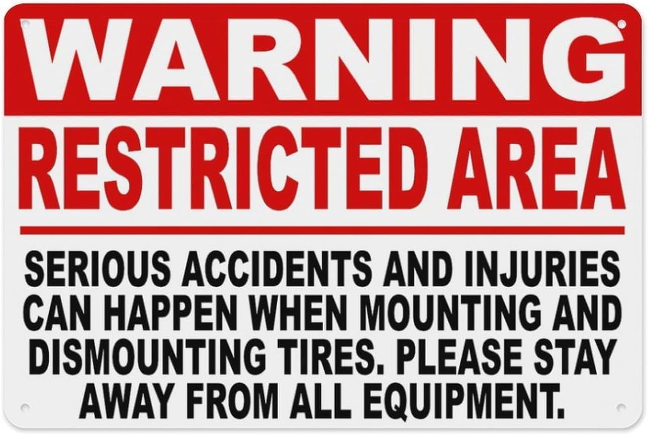 Warning Restricted Area Accidents and Injuries Can Happen When Mounting ...
