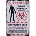 thumbnail image 1 of Warning Restricted Area Quarantine Zombie Outbreak Vintage Tin Signs Retro Metal Plate Wall Decor Funny Coffee Bar Signs 8X12Inch, 1 of 5