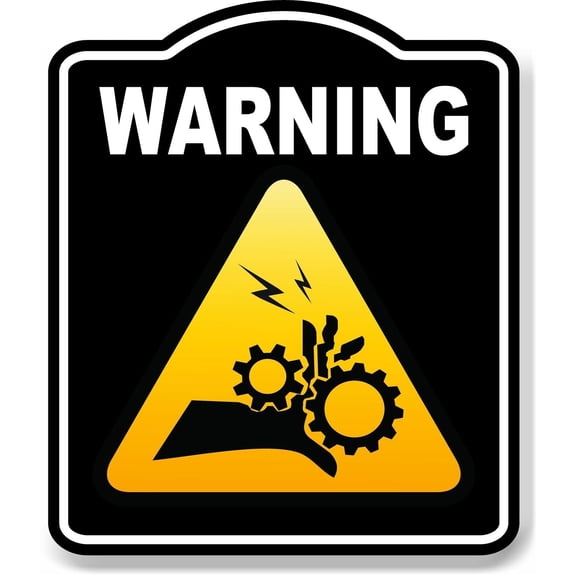 Warning Rotating Parts Risk Caution OSHA Danger BLACK Aluminum Composite Sign, 8.5"x10"