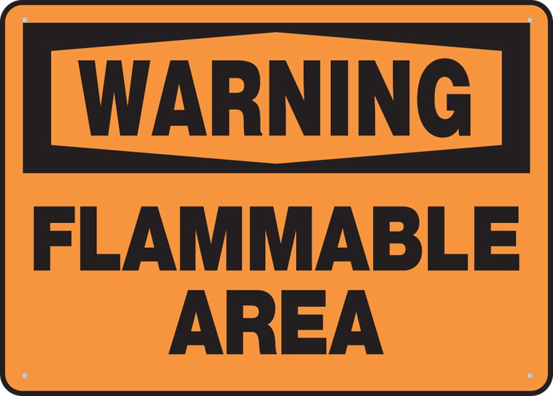 Warning Safety Sign Flammable Area Signs Outdoor, Uv Printed Aluminum ...