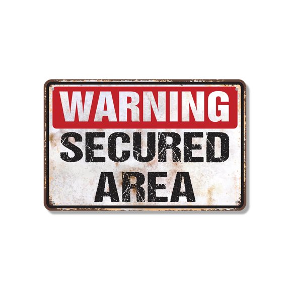 Warning Secured Area Vintage Style (2 Pack) 7 Inch x 10 Inch Aluminum Metal Sign Authorized Personnel Only Weatherproof Perfect for Warehouses Garages Offices Fun Gift for Managers