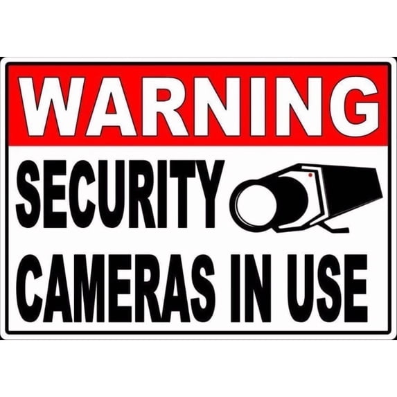 Warning Security Cameras In Use Home Video Surveillance Aluminum Sign ...