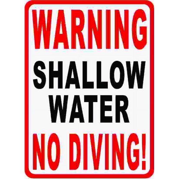 Warning Shallow Water No Diving Sign