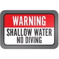 thumbnail image 1 of Warning Shallow Water No Diving Sign, 1 of 1