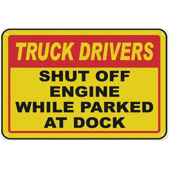 Warning Shut Off Engine While at Dock Aluminum Tin Sign 8"x12", Durable Weatherproof, For Home Outdoor Garden Indoor Boat Safety