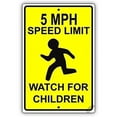 thumbnail image 1 of Warning Sign 5 MPH Speed Limit Watch for Children Road Sign Business Sign 6X8 Inches Aluminum Metal Tin Sign, 1 of 5