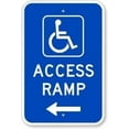 thumbnail image 1 of Access Ramp (with Graphic) (with Left Arrow) Sign Business Sign 12X8 Inches Metal Tin Sign, 1 of 4