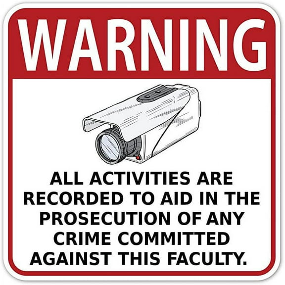 Warning Sign All Activities are Recorded Surveillance Camera in Use Vinyl Decal Bumper Sticker 6 X 6