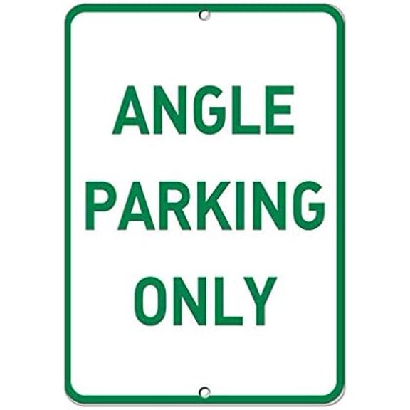 Warning Sign Angle Parking Only Parking Sign Business Sign 12X8 Inches Aluminum Metal Tin Sign