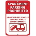 thumbnail image 1 of Warning Sign Apartment Parking Unauthorized Vehicles Towed Owner Expense Sign Business Sign 12X8 Inches Metal Tin Sign, 1 of 4