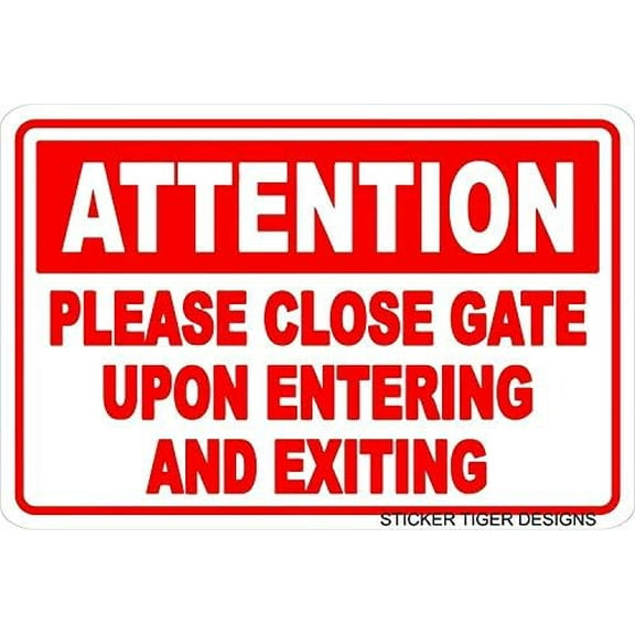 Warning Sign Attention Keep Gate Closed Upon Enter Exit Close gate Sign Business Sign 12X8 Inches Metal Tin Sign