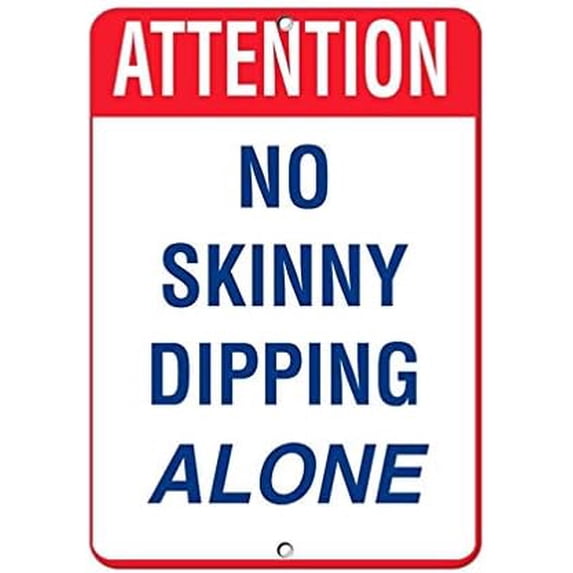 Warning Sign Attention No Swimming Suits After Dark Activity Sign Business Sign 12X8 Inches Metal Tin Sign