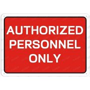 Warning Sign Authorized Personnel Only Retro Aluminum Tin - 12 8 Inches, Vintage Style, Pools Warehouses Wall Decor