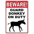 thumbnail image 1 of Warning Sign Beware! Guard Donkey On Duty Funny Quote Sign Business Sign 12X8 Inches Aluminum Metal Tin Sign, 1 of 4