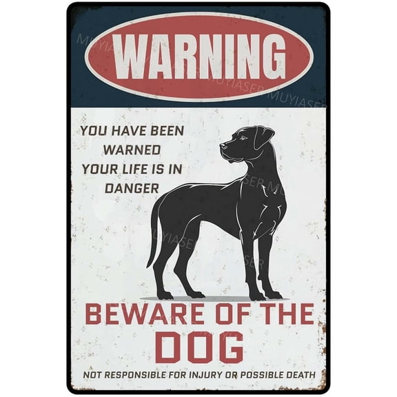 Warning Sign Beware Of The Dog Aluminum Metal Tin Signs Door Sign Warning Sign For Zoo Fence Gate Yard Home Wall Decor 8x12 Inch