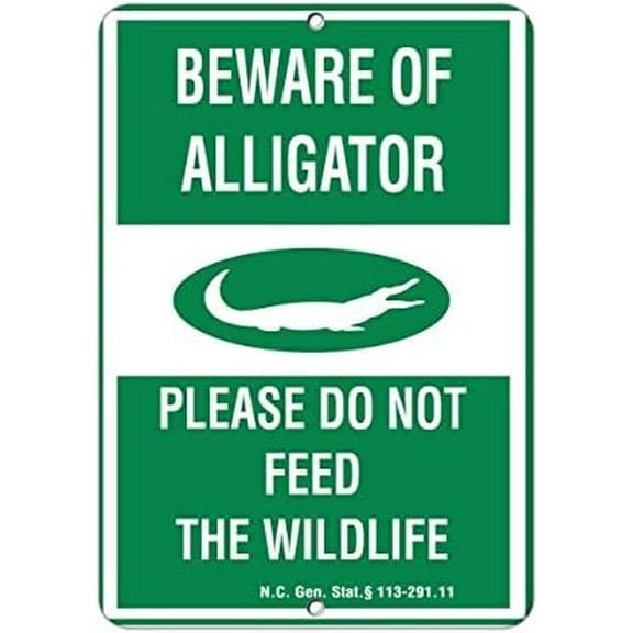 Warning Sign Beware of Alligator Please Do Not Feed The Wildlife Style 1 Sign Business Sign 12X8 Inches Aluminum Metal Tin Sign