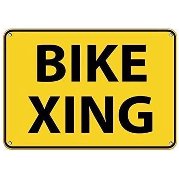 Warning Sign Bike Xing Traffic Sign Business Sign 12X8 Inches Aluminum ...