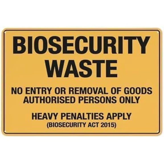 Warning Sign - BioWaste No Entry Or Removal of Goods Authorised Persons Only, Reflective Aluminum Metal Signage with Symbol, Usable Indoor, Outdoor for Waste Areas, 12X8 Inch