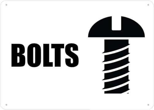 Warning Sign - Bolts, Outdoor Metal Sign for Business & Home, Durable ...
