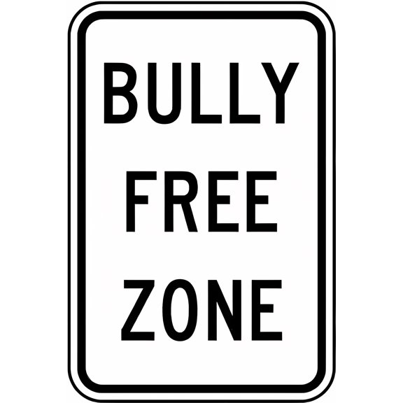 Warning Sign - Bully Free Zone - 8"x12" Aluminum Rust-Proof Sign, Anti-Bully Decor for Homes Coffee Bars Offices OutdoorIndoor