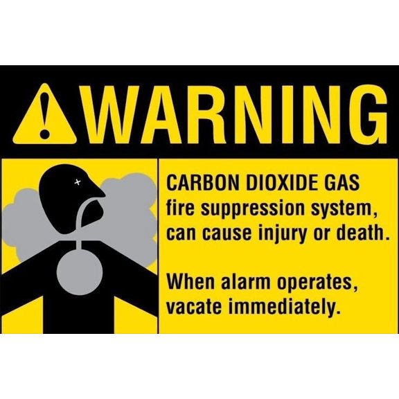 Warning Sign - Carbon Dioxide - 8"x12" Metal Sign - Tin Warning Plaque for Indoor & Outdoor Use