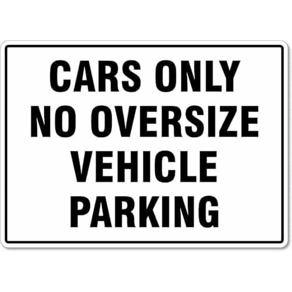 Warning Sign - Cars Only No Oversize Vehicles, Caution Sign, Durable Metal Warning Sign for Garage, Warehouse, Industrial Decor Like Narrow Entrances and Small Parking Lots, 12X8 Inch