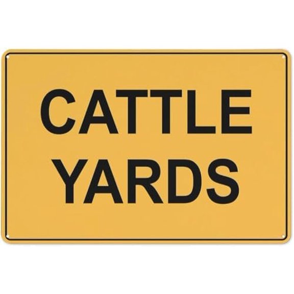 Warning Sign - Cattle Yards, Warning Sticker Sign, Outdoor Sign, Suitable for Cattle Yard Entrances, Barn Perimeters, Farmyards to Mark The Area, 12X8 Inch