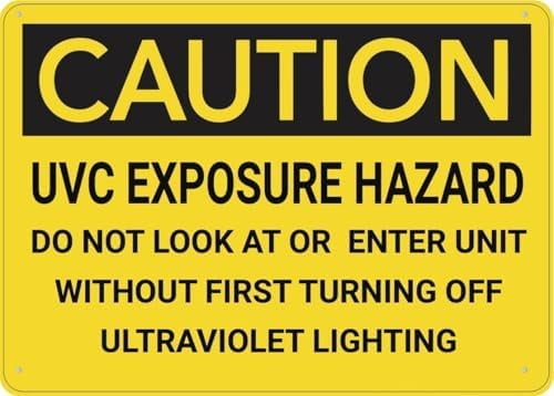 Warning Sign: Caution Exposure Hazard for Business, Aluminum Printed, 4 ...