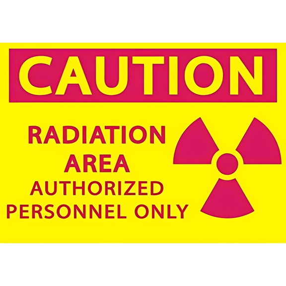 Warning Sign Caution Radiation Area Authorized Personnel Only - 8"x12" Recycled Aluminum Alert Sign for Medical Facilities Industrial Labs