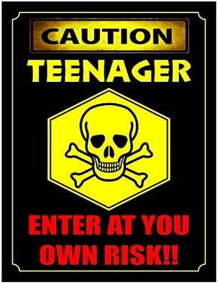 Laminiertes Vintage-Warnschild – „Caution Enter At Your Own Risk“, 20,3x30,5 Cm, Metall