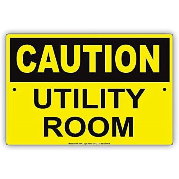 Warning Sign Caution Utility Room Service Electrical Sign Business Sign 12X8 Inches Aluminum Metal Tin Sign