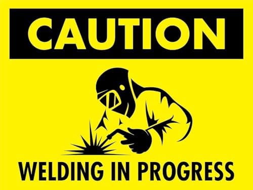 Warning Sign - Caution Welding in Progress Warning, Metal Tin Sign ...