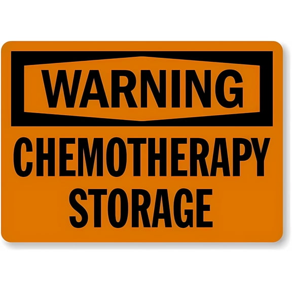 Warning Sign Chemotherapy Storage - 8"x12" Metal Alert Sign for Hospital Pharmacies