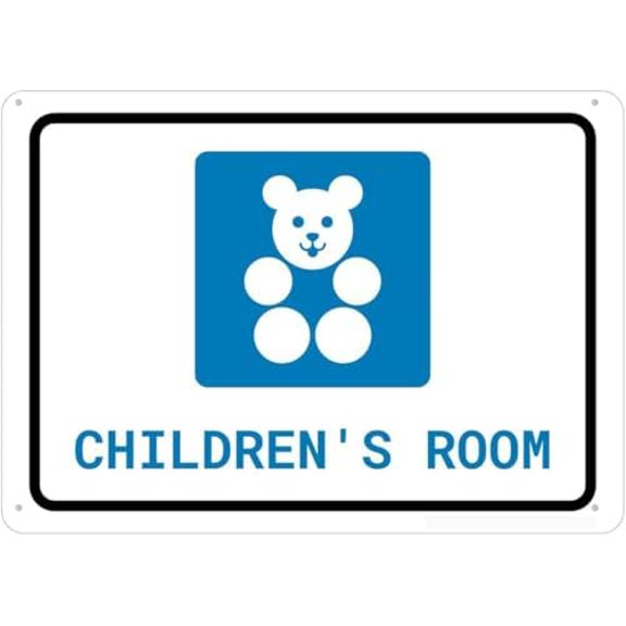 Warning Sign - Children's Room, Rust Free Aluminum Sign, Signs Outdoor, Metal Tin Sign, for Home, Business, Yard, 12X8 Inch