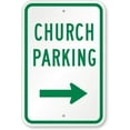 thumbnail image 1 of Warning Sign Church Parking (with Right Arrow) Sign Business Sign 12X8 Inches Aluminum Metal Tin Sign, 1 of 4