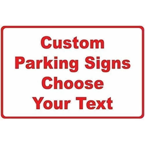Warning Sign - Custom Parking, Caution Sign, Durable Metal Warning Sign, for Garage, Warehouse, Industrial Decor, 12X8 Inch
