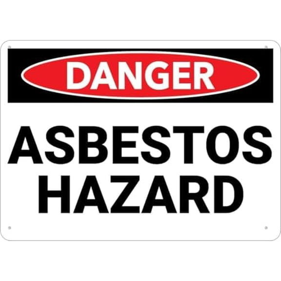 Warning Sign - Danger Asbestos Public Health Hazard, Outdoor Metal Durable Warning Sign, for Garage, Warehouse, Industrial Decor, 12X8 Inch