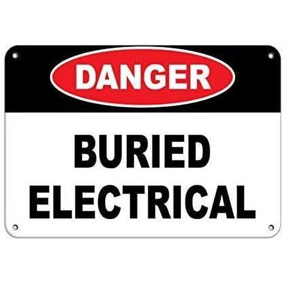Warning Sign Danger Buried Electrical Hazard Sign Hazard Labels Sign Business Sign 12X8 Inches Metal Tin Sign
